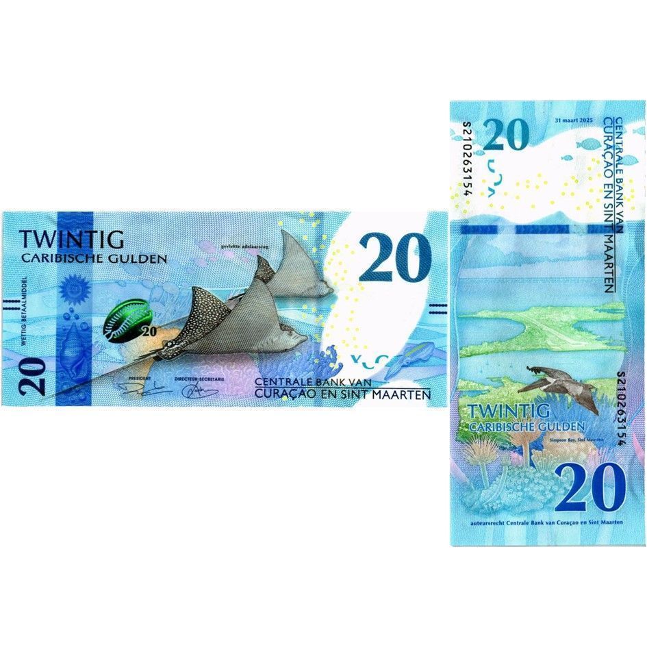 КЮРАСАО И СИНТ-МАРТЕН НАБОР 10-20-50-100-200 ГУЛЬДЕНОВ 4