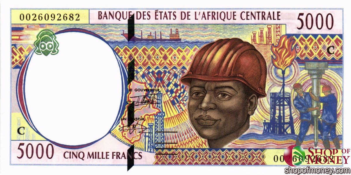 ГОСУДАРСТВА ЦЕНТРАЛЬНОЙ АФРИКИ (-C-КОНГО) 5000 ФРАНКОВ 1
