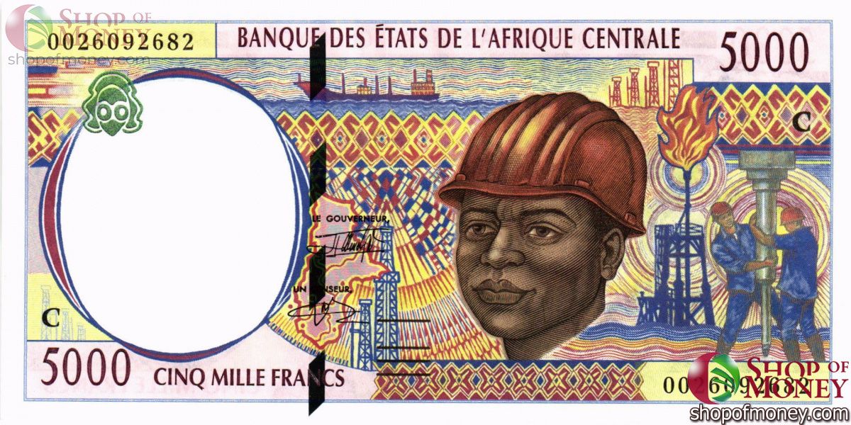 ГОСУДАРСТВА ЦЕНТРАЛЬНОЙ АФРИКИ (-C-КОНГО) 5000 ФРАНКОВ 1