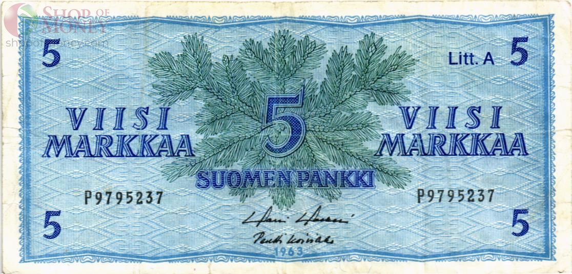 ФИНЛЯНДИЯ 5 МАРОК (Litt. B) 1