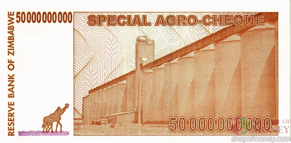 ЗИМБАБВЕ 50000000000 ДОЛЛАРОВ 2
