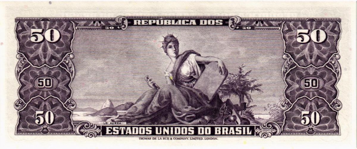 БРАЗИЛИЯ 50 СЕНТАВО (НАДПЕЧАТКА) 2
