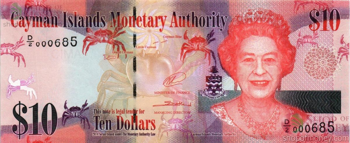 КАЙМАНОВЫ ОСТРОВА 10 ДОЛЛАРОВ 1