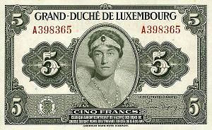 ЛЮКСЕМБУРГ 5 ФРАНКОВ 1