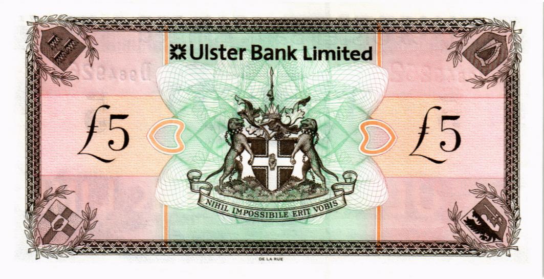 СЕВЕРНАЯ ИРЛАНДИЯ 5 ФУНТОВ (ULSTER BANK) 2
