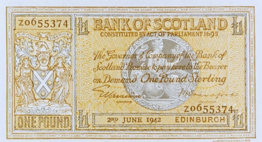 ШОТЛАНДИЯ 1 ФУНТ (PMG - GRADE 66) TOP POP 3