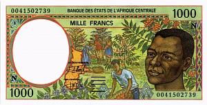 CAS - ЭКВАТОРИАЛЬНАЯ ГВИНЕЯ 1000 ФРАНКОВ (N) 1