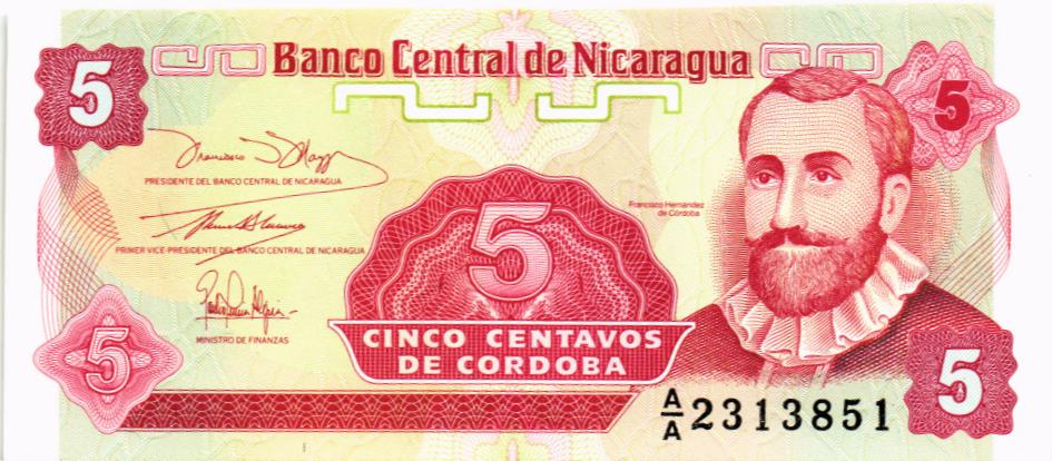 НИКАРАГУА 5 ЦЕНТАВО (-AA-) 1