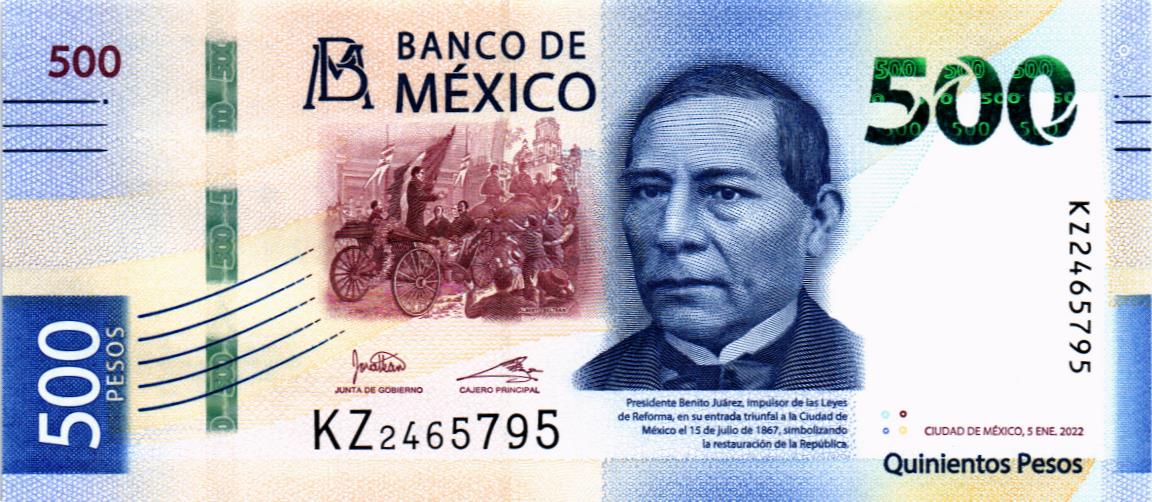 МЕКСИКА 500 ПЕСО (05.01.2022) 1