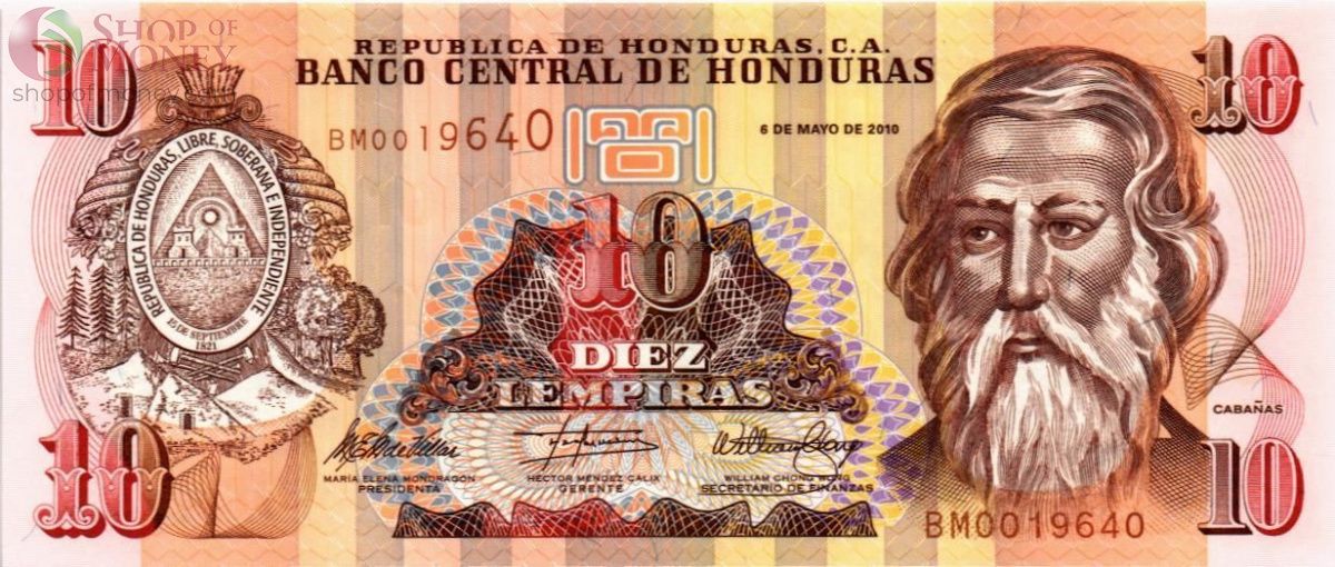 ГОНДУРАС 10 ЛЕМПИР 1