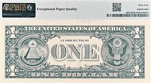 США 1 ДОЛЛАР (B - НЬЮ-ЙОРК - PMG - GRADE 64) #B02826780D 2