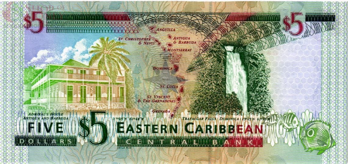 ВОСТОЧНЫЕ КАРИБЫ 5 ДОЛЛАРОВ (M - МОНТСЕРРАТ) 2