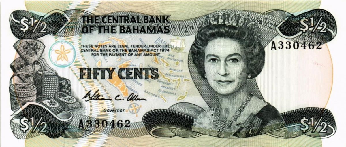 БАГАМСКИЕ ОСТРОВА 1/2 ДОЛЛАРА 1