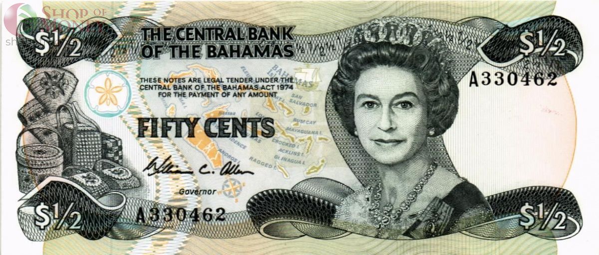 БАГАМСКИЕ ОСТРОВА 1/2 ДОЛЛАРА 1