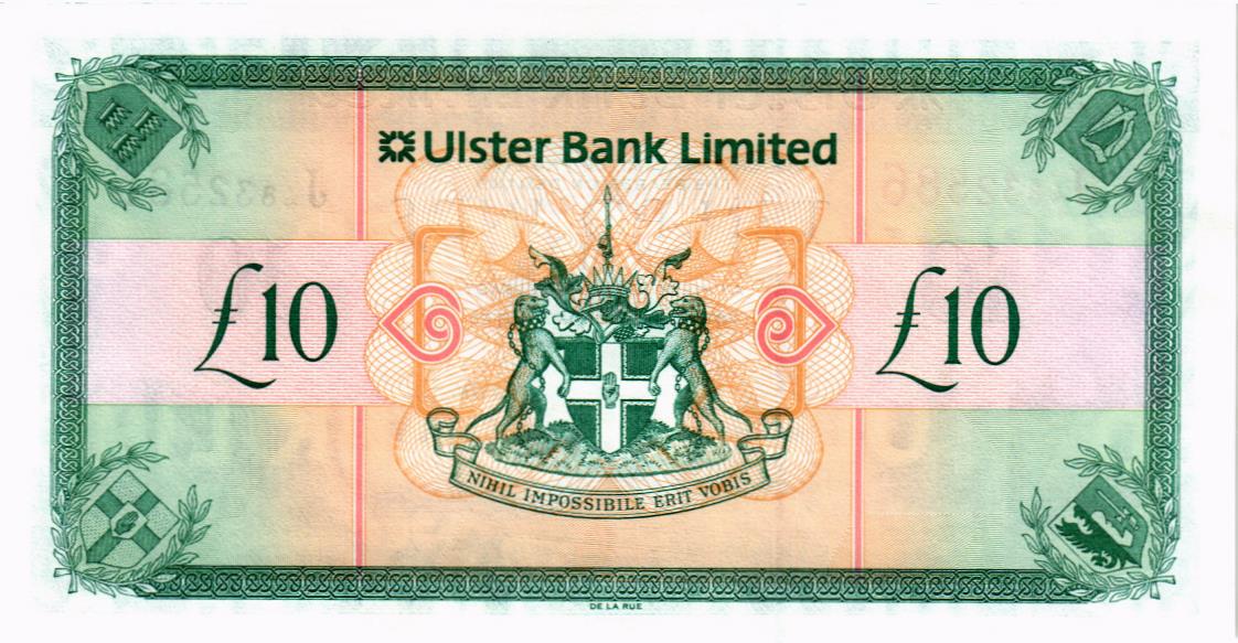 СЕВЕРНАЯ ИРЛАНДИЯ 10 ФУНТОВ (ULSTER BANK) 2