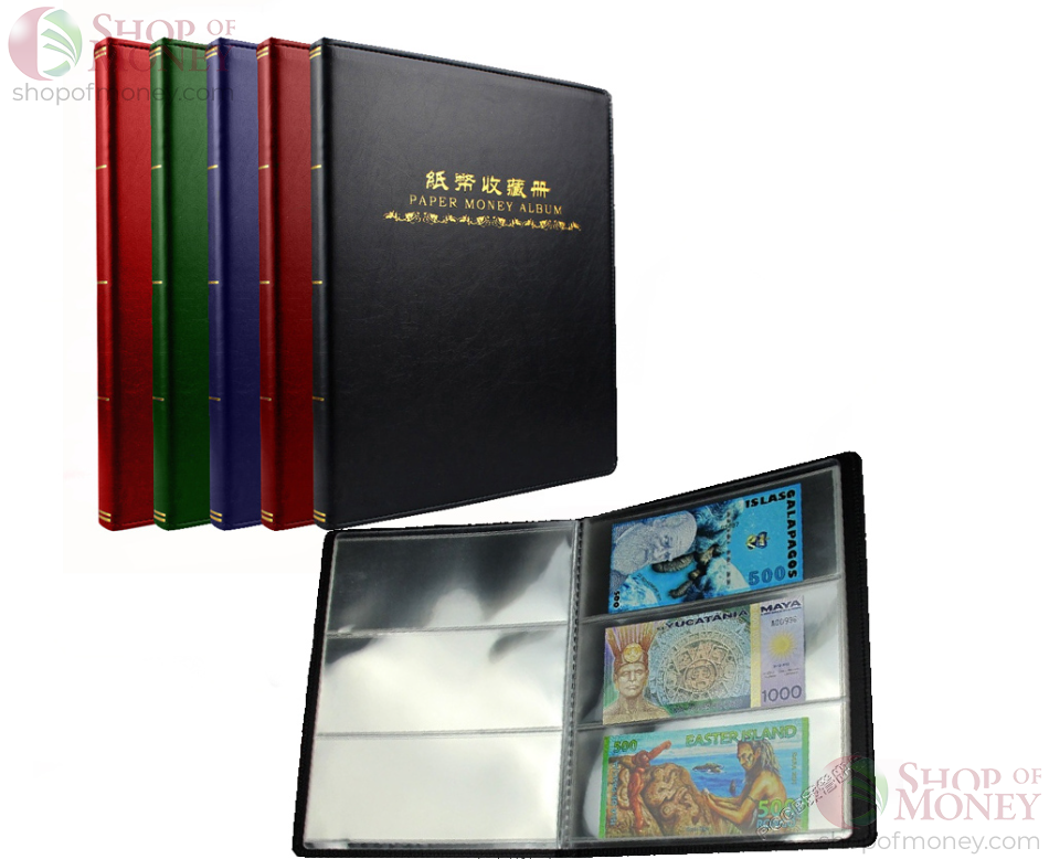 АЛЬБОМ ДЛЯ КОЛЛЕКЦИОНИРОВАНИЯ БАНКНОТ НА 20 ЛИСТОВ С 3 ОТДЕЛЕНИЯМИ 2