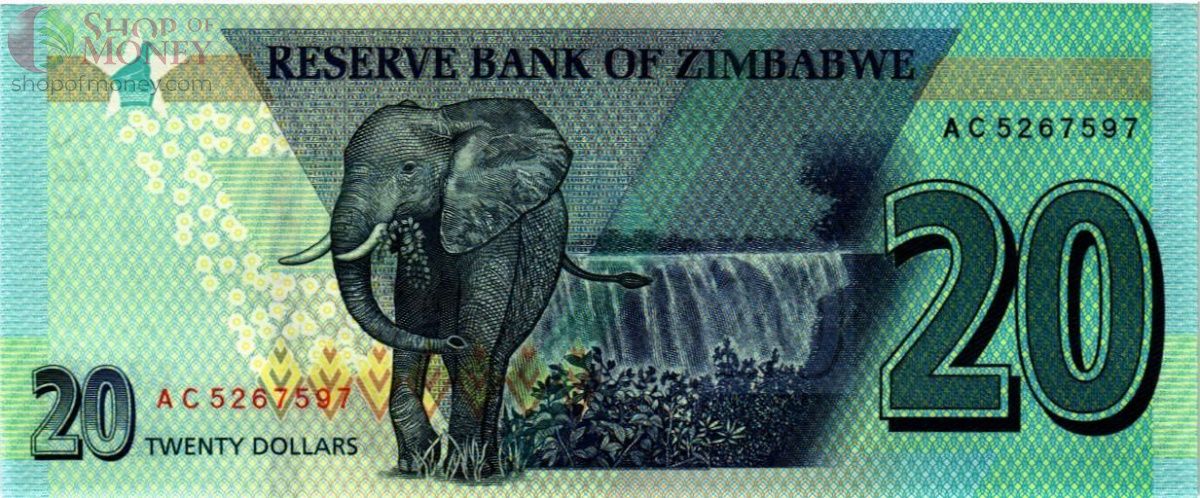 ЗИМБАБВЕ 20 ДОЛЛАРОВ 2