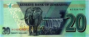 ЗИМБАБВЕ 20 ДОЛЛАРОВ 2