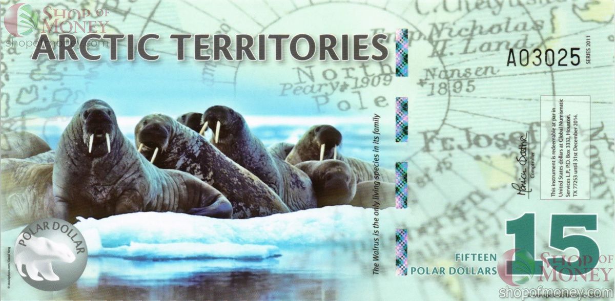 АРКТИЧЕСКИЕ ТЕРРИТОРИИ 15 ДОЛЛАРОВ 1
