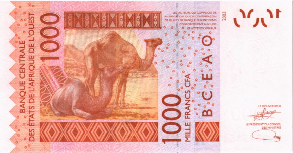 WAS - КОТ-Д'ИВУАР 1000 ФРАНКОВ (A) 2