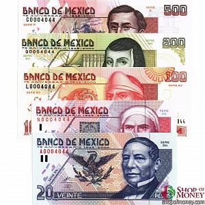 МЕКСИКА 500-200-100-50-20 ПЕСО 1