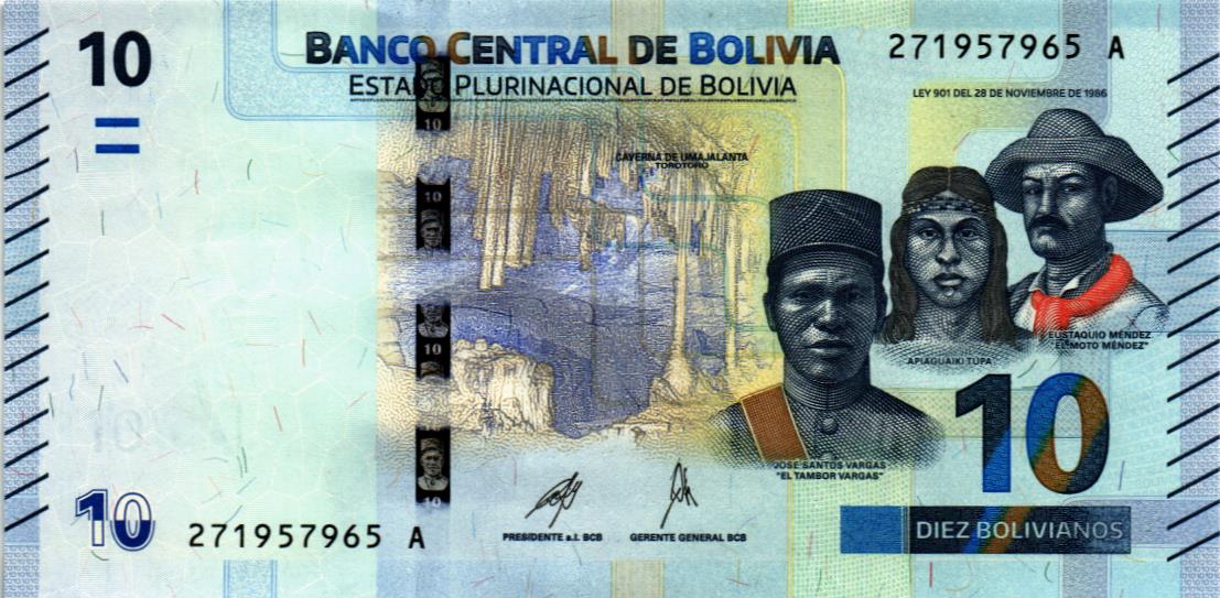БОЛИВИЯ 10 БОЛИВИАНО 1