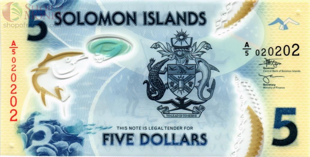 СОЛОМОНОВЫ ОСТРОВА 5 ДОЛЛАРОВ #A/5 020202 1