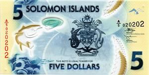 СОЛОМОНОВЫ ОСТРОВА 5 ДОЛЛАРОВ #A/5 020202 1