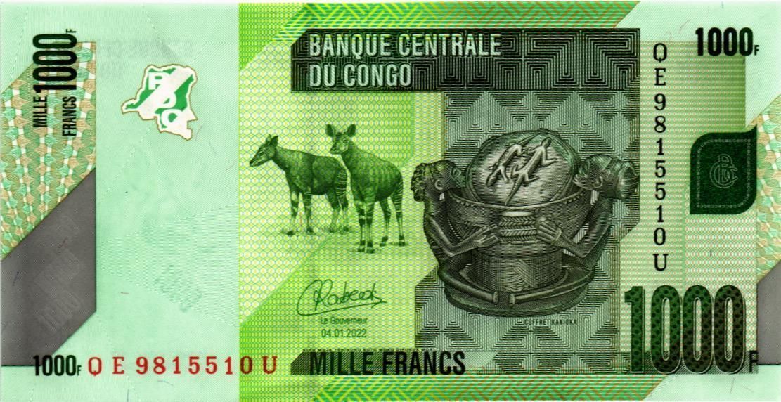 КОНГО ДР 1000 ФРАНКОВ 1