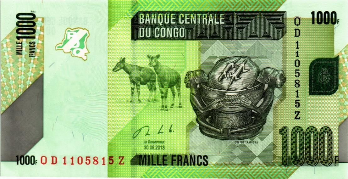КОНГО ДР 1000 ФРАНКОВ 1