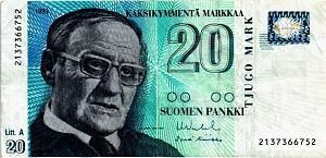 ФИНЛЯНДИЯ 20 МАРОК (Litt. A) 1