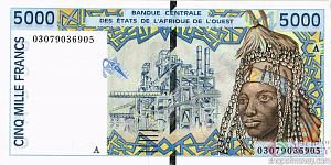 КОТ-Д'ИВУАР 5000 ФРАНКОВ 1