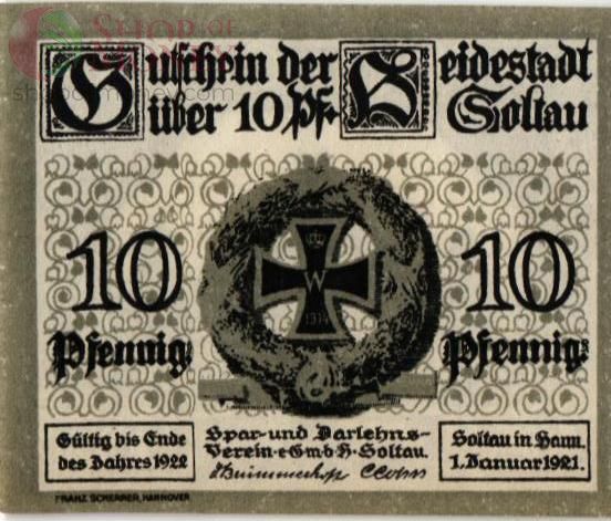 ГЕРМАНИЯ 10 ПФЕННИГОВ (НОТГЕЛЬД) 1