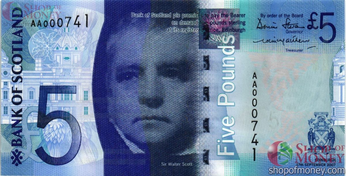 ШОТЛАНДИЯ 5 ФУНТОВ (-AA-СЕРИЯ) 1