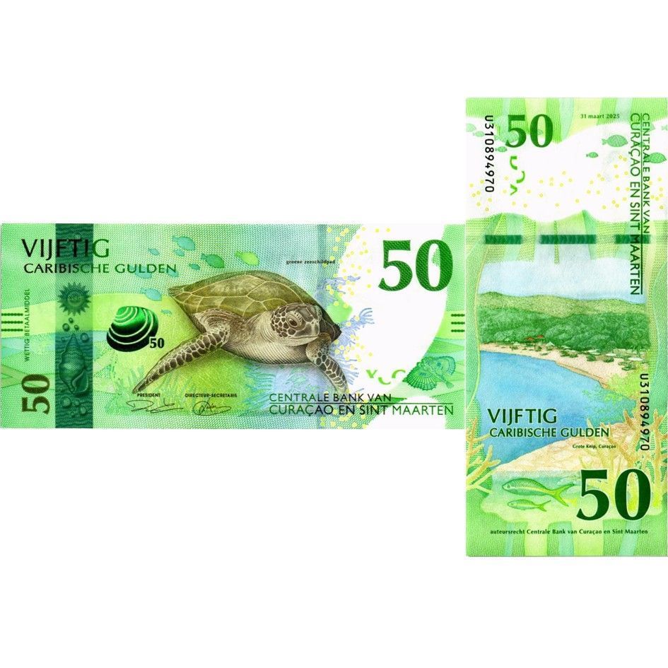 КЮРАСАО И СИНТ-МАРТЕН НАБОР 10-20-50-100-200 ГУЛЬДЕНОВ 5
