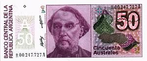 АРГЕНТИНА 50 АУСТРАЛЕЙ 1