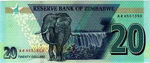 ЗИМБАБВЕ 20 ДОЛЛАРОВ 2