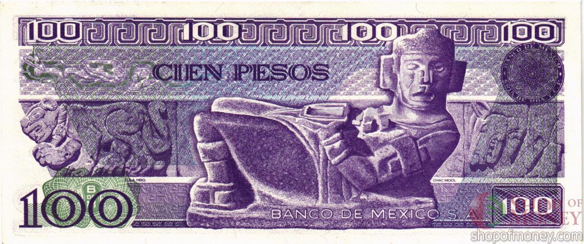 МЕКСИКА 100 ПЕСО (-UW- СЕРИЯ) 2