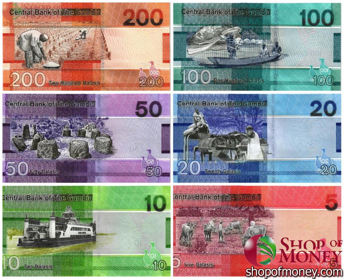 ГАМБИЯ НАБОР 5 10 20 50 100 200 ДАЛАСИ 2