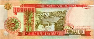 МОЗАМБИК 100000 МЕТИКАЛЬ 2