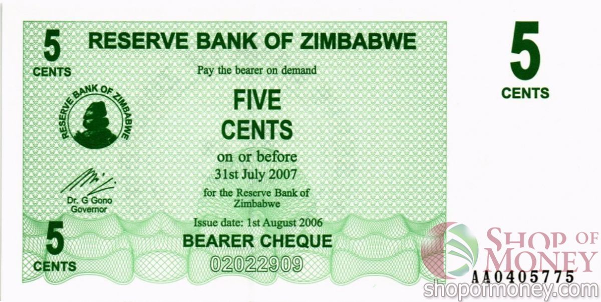 ЗИМБАБВЕ 5 ЦЕНТОВ 1