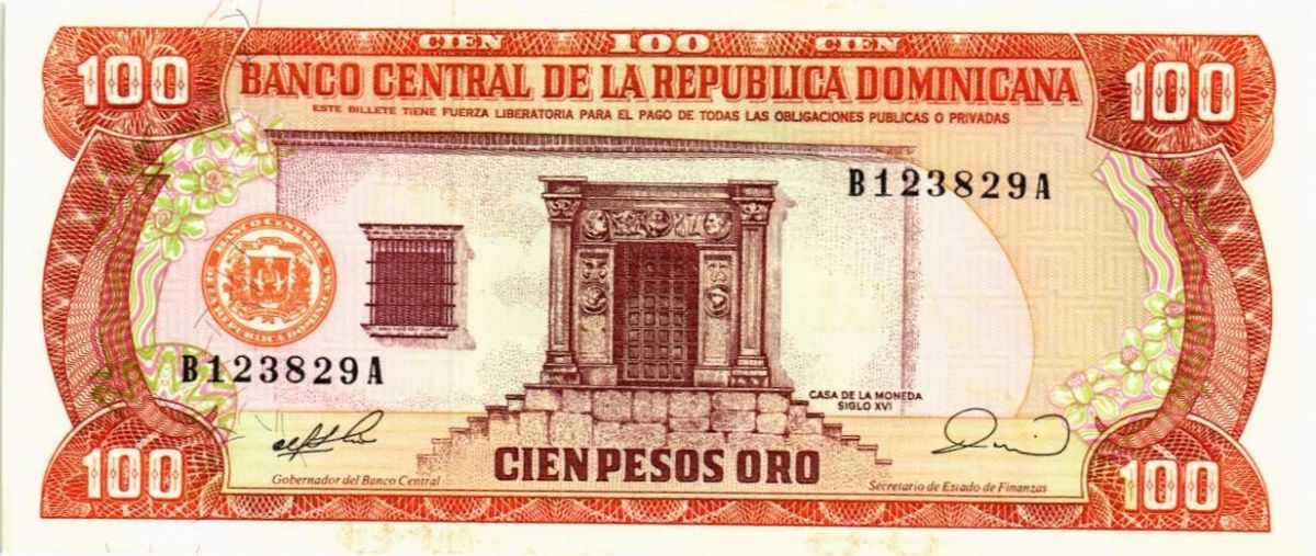 ДОМИНИКАНСКАЯ РЕСПУБЛИКА 100 ПЕСО 1