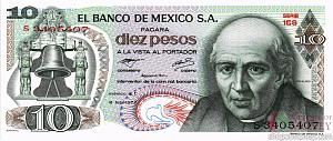 МЕКСИКА 10 ПЕСО (СЕРИЯ-1ES) 1
