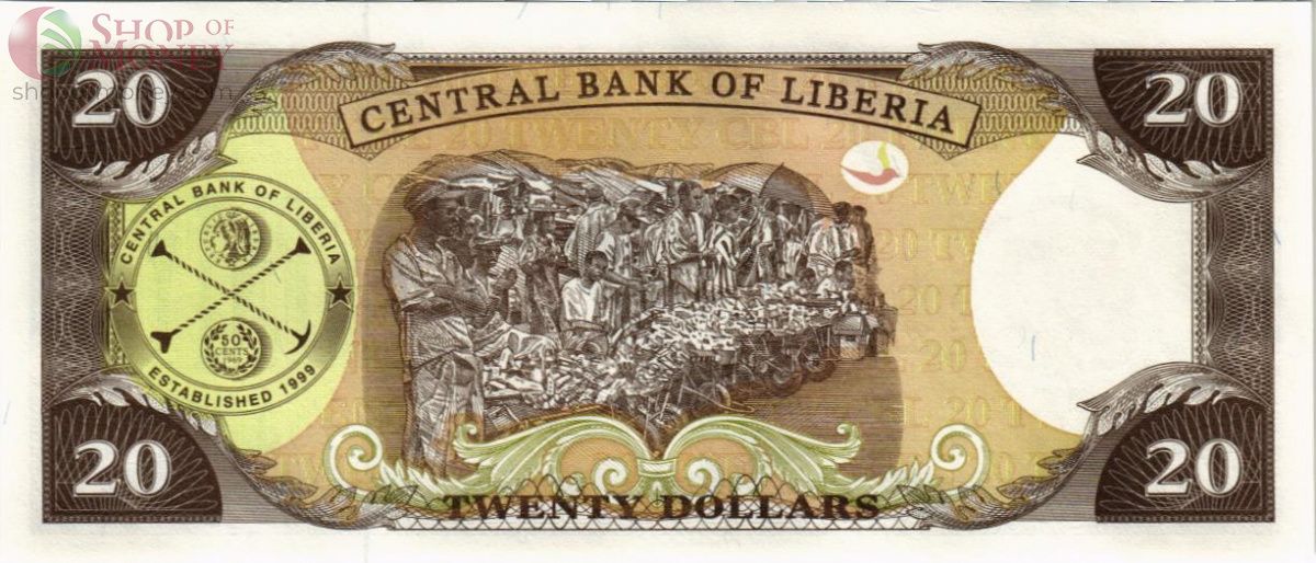 ЛИБЕРИЯ 20 ДОЛЛАРОВ 2