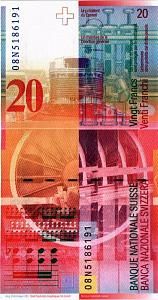 ШВЕЙЦАРИЯ 20 ФРАНКОВ 2