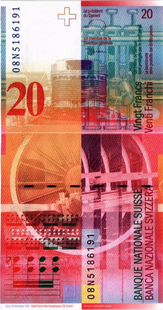 ШВЕЙЦАРИЯ 20 ФРАНКОВ 2