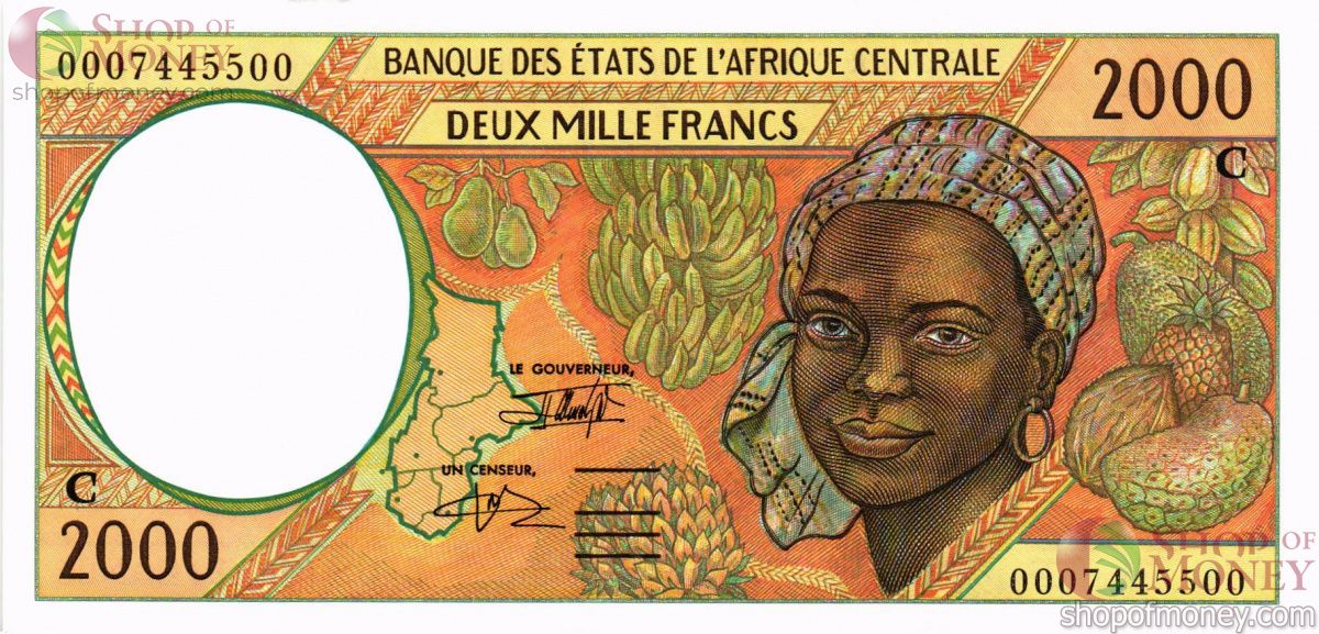 ГОСУДАРСТВА ЦЕНТРАЛЬНОЙ АФРИКИ (-C- КОНГО) 2000 ФРАНКОВ 1