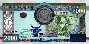 БУРУНДИ 2000 ФРАНКОВ 1
