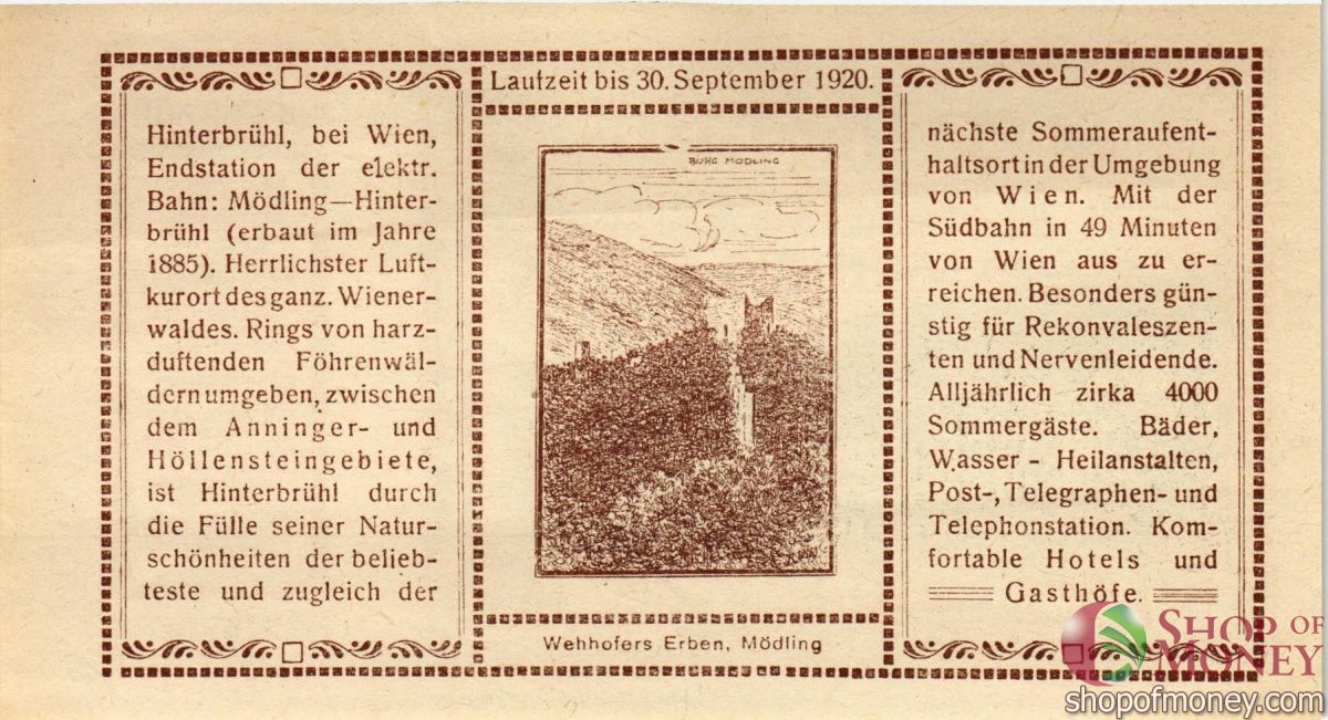 АВСТРИЯ 80 ХЕЛЛЕРОВ (НОТГЕЛЬД) 2