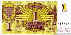 ЛАТВИЯ 1 РУБЛЬ 1